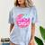 Class Of 2024 Senior Pink Retro Classic Girl Grad Graduation Comfort Color Blast T-Shirt Ocean