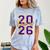 Class Of 2026 Graduation Varsity Purple And Yellow Letters Comfort Color Blast T-Shirt Ocean