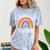 I Graduated Can I Go Back To Bed Now Graduation Hat Rainbow Comfort Color Blast T-Shirt Ocean