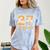Junior Class 2027 Graduation Back To School Orange Letters Premium Tri-Blend Comfort Color Blast T-Shirt Ocean