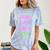 MIss Ms Mrs Dr Graduation Phd Pink And Green Class 2021 Comfort Color Blast T-Shirt Ocean