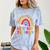 Rainbow Last Day Of 2nd Grade Teacher Student Graduation For Men Women Kids Comfort Color Blast T-Shirt Ocean