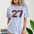 Senior 2027 Maroon Senior Class Of 27 Jersey Graduation Comfort Color Blast T-Shirt Ocean