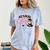 Senior Mom Class Of 2027 Cute Cat Graduation Pink Bows Girls Comfort Color Blast T-Shirt Ocean