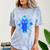 Yk2 Grunge Earthy Blue Cat With Stars Tomboy 90s Nostalgia Comfort Color Blast T-Shirt Ocean
