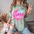 Class Of 2024 Senior Pink Retro Classic Girl Grad Graduation Comfort Color Blast T-Shirt Fern