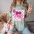 Class Of 2026 Senior Coquette Pink Bow Graduation Family Premium Tri-Blend Comfort Color Blast T-Shirt Fern