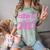 Class Of 2027 Pink Girls Shirt Graduation Comfort Color Blast T-Shirt Fern