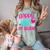 Happy Last Day Of First 1st Grade Teacher Student Graduation Comfort Color Blast T-Shirt Fern