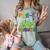 Kids Pre-K Graduate Brontosaurus Dino Pre Kindergarten Graduation Comfort Color Blast T-Shirt Fern