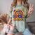 Peace Sign Groovy Vibes Costume Nostalgia Tie Dye Fashion Comfort Color Blast T-Shirt Fern