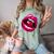 Rainbow Lips With a Cherry In The Mouth 80s Nostalgia Premium Tri-Blend Comfort Color Blast T-Shirt Fern Rainbow Lips With a Cherry In The Mouth 80s Nostalgia Premium Tri-Blend Comfort Color Blast T-Shirt Fern