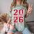 Senior 2026 Graduation Varsity Red Letters On The Back Comfort Color Blast T-Shirt Fern