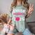 Senior Cheerleader Grandma Cheer Class Of 2026 Graduation Comfort Color Blast T-Shirt Fern