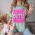 Straight Outta Preschool Class Graduation Pink Comfort Color Blast T-Shirt Fern