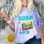 Born In The 80's But 90's Made Me Nostalgia Cassette Tape Comfort Color Blast T-Shirt Amethyst