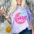 Class Of 2024 Senior Pink Retro Classic Girl Grad Graduation Comfort Color Blast T-Shirt Amethyst
