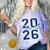 Class Of 2026 Graduation Varsity Navy Blue Letters Premium Tri-Blend Comfort Color Blast T-Shirt Amethyst