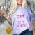 Class Of 2027 Senior Coquette Bow Messy Hair 26 Graduation Comfort Color Blast T-Shirt Amethyst