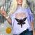 Cryptid Cryptozoology Mothman Introvert -Adults Butterfly Small Crew Neck Classic Fit Short Sleeve Polyester 100 Printed Blended Fabric Comfort Color Blast T-Shirt Amethyst