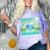 Frutiger Aero Y2k Aesthetic Palm Trees Cyber Beach World Comfort Color Blast T-Shirt Amethyst