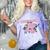 Nostalgia 80s 90s Retro Style Graphics Rose Pink Flower Comfort Color Blast T-Shirt Amethyst