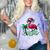 Nostalgia Holiday Tees -Adult Christmas Flamingo Small Short Sleeve Crew Neck Cotton Polyester Lightweight Ribbed Cuff Winter Comfort Color Blast T-Shirt Amethyst