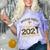 Proud Mom Of Two 2021 Graduates Twin Mama Graduation Leopard Comfort Color Blast T-Shirt Amethyst