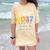 Class Of 2037 Grow With Me Checklist Graduation Comfort Color Blast T-Shirt Citrine