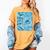 Blue Comic Book Blue Graphic Women's Comfort Colors T-Shirt Mustard