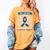 Blue Ribbon In Memory Of My Sister Colon Cancer Awareness Women's Comfort Colors T-Shirt Mustard