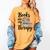 Books Are My Therapy Coffee Books Flowers Bookish Book Lover Women's Comfort Colors T-Shirt Mustard