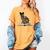 Cat Book Flowers Women's Comfort Colors T-Shirt Mustard