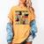 Christmas Cat Santa Bookshelves Book Lover Reader Women's Comfort Colors T-Shirt Mustard