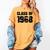 Class Of 1968 High School College Graduation Reunion Women's Comfort Colors T-Shirt Mustard