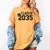 Class Of 2035 First Day Of School Graduation Women's Comfort Colors T-Shirt Mustard