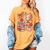 Coquette Teacher School Supplies Bows Books Globe Apple Cute Women's Comfort Colors T-Shirt Mustard