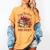Cozy Readers Book Society Fall Autumn Floral Pumpkin Season Women's Comfort Colors T-Shirt Mustard