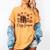 Cozy Season Autumn Leaves Books Pumpkins Fall Halloween Women's Comfort Colors T-Shirt Mustard