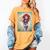 The Crimson Crescent 90s Retro Comic Book Superheroine Art Women's Comfort Colors T-Shirt Mustard The Crimson Crescent 90s Retro Comic Book Superheroine Art Women's Comfort Colors T-Shirt Mustard
