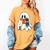 Cute Ghost Cat Reading Book Spooky Season Halloween Costume Women's Comfort Colors T-Shirt Mustard