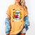 Cute Ghost Reading Book Retro Halloween Librarian Women's Comfort Colors T-Shirt Mustard