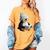 Cute Penguin Reading Book Faux-Crochet Print Women's Comfort Colors T-Shirt Mustard