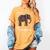 Easily Distracted By Elephants And Books Elephant Women's Comfort Colors T-Shirt Mustard