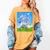 Frutiger Aero Aesthetic Tech Cherry Blossom Fishes Bubbles Raglan Baseball Tee Women's Comfort Colors T-Shirt Mustard
