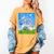 Frutiger Aero Aesthetic Tech Cherry Blossom Fishes Bubbles Women's Comfort Colors T-Shirt Mustard