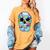 Frutiger Aero Aesthetic Tech Skull Computer Fishes Women's Comfort Colors T-Shirt Mustard