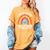 I Graduated Can I Go Back To Bed Now Graduation Hat Rainbow Women's Comfort Colors T-Shirt Mustard
