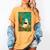 Groovy Ghost Reading Book Cat Halloween Ghost Teacher Women's Comfort Colors T-Shirt Mustard