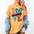 I Heart Books Love Reading Red And Stripe Animated Cat For Men Women Girls Kids Women's Comfort Colors T-Shirt Mustard